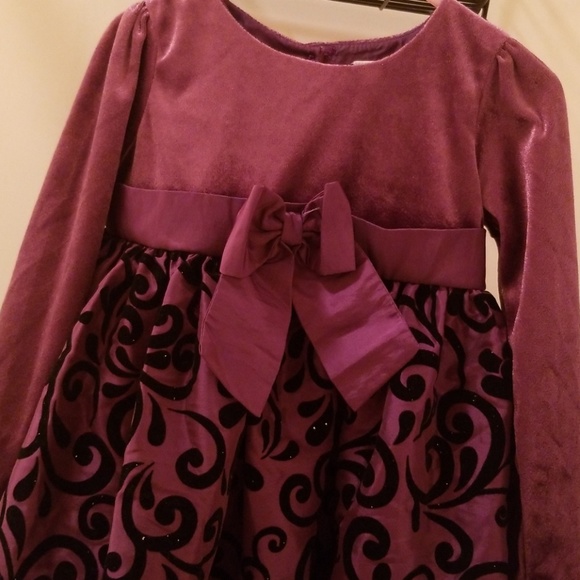 3T GIRLS LAVENDER LONG SLEEVE DRESS - Picture 2 of 4